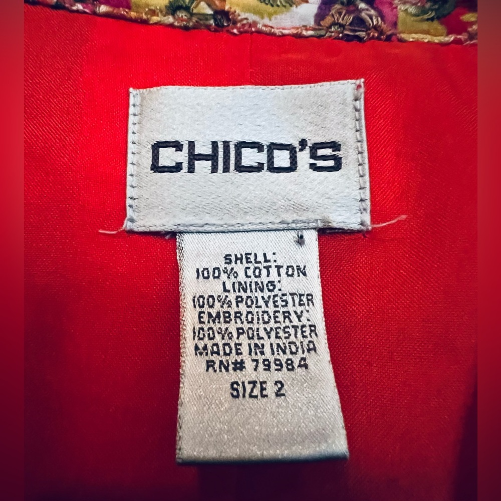 ☘️CHICO’S☘️Size 2, Multicolored Jacket - Picture 9 of 11